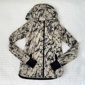 Lululemon Bring Back the Track Athletic Jacket in Cream and Black Tie Dye Size 4